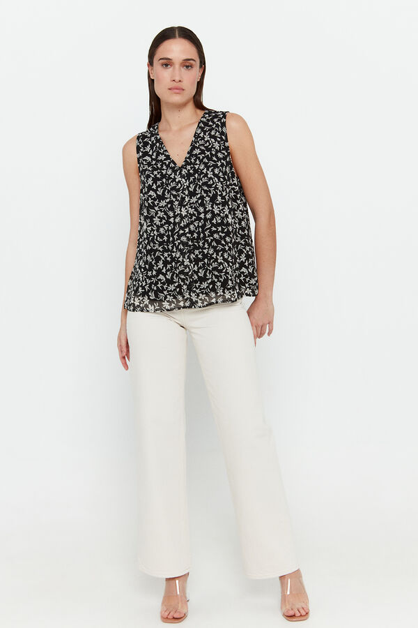 Vero Moda Blusa fluida estampada Negro