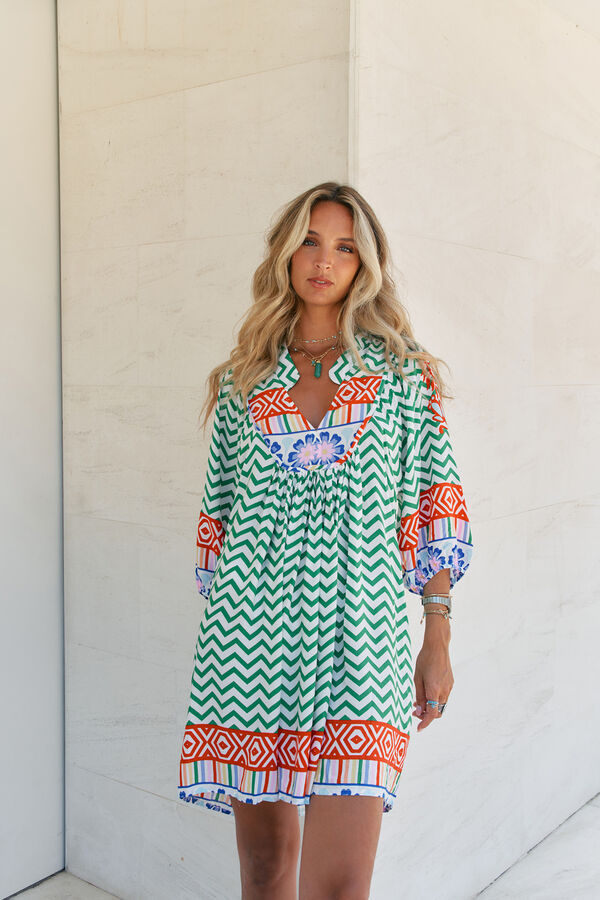 Jaase Vestido mini estampado Boheme Verde