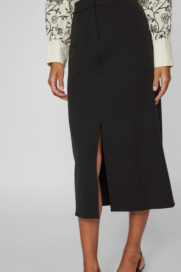 Vila Falda midi con apertura delantera Negro