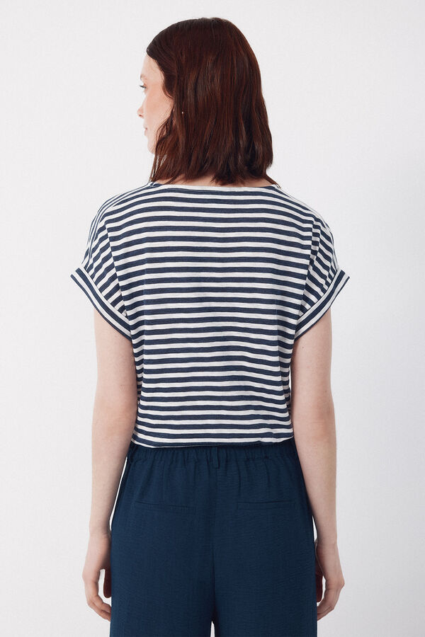 Cortefiel T-shirt riscas Azul