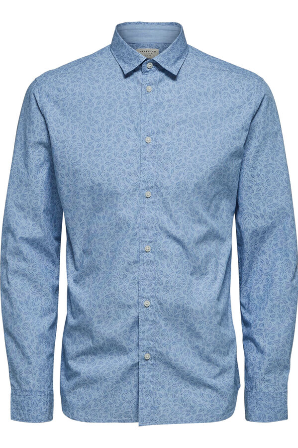 Cortefiel Camisa lisa tejido sostenible Azul