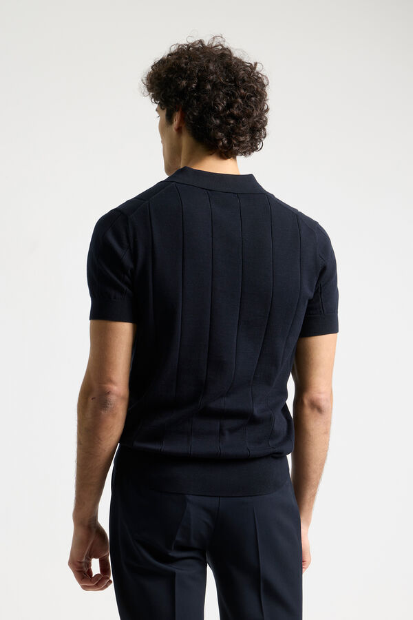 PuroEGO Polo punto canal&eacute; Azul marino