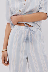 Cortefiel Cal&ccedil;as fluidas bordadas Azul