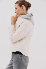 Cortefiel sweatshirt curto com capuz Ecru