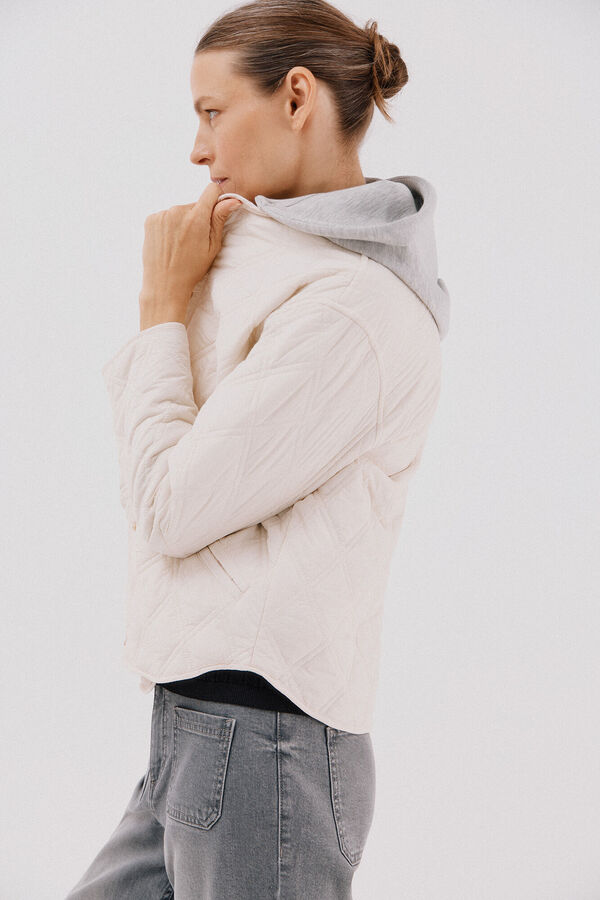 Cortefiel sweatshirt curto com capuz Ecru