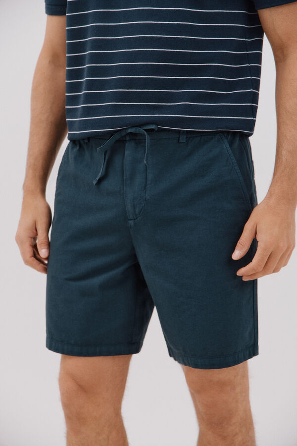 Cortefiel Bermuda chino ligero ajustable Azul marino