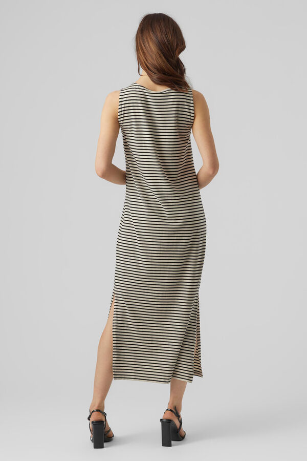 Cortefiel Vestido midi de Tencel Gris