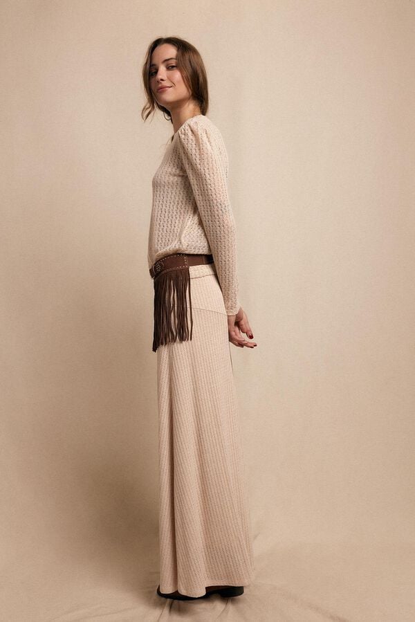 Slowlove Falda capa de punto Beige