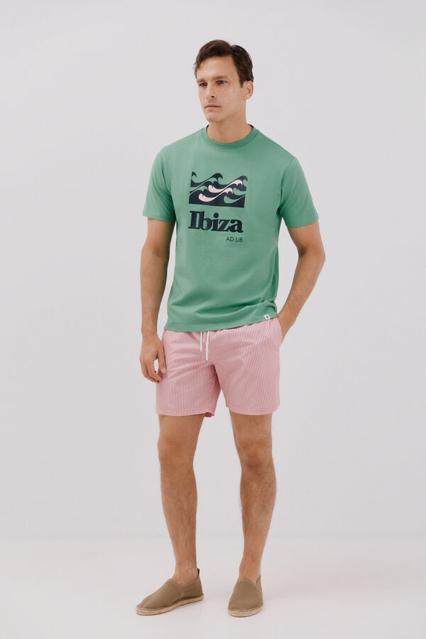 Cortefiel Camiseta gr&aacute;fica Ibiza Verde