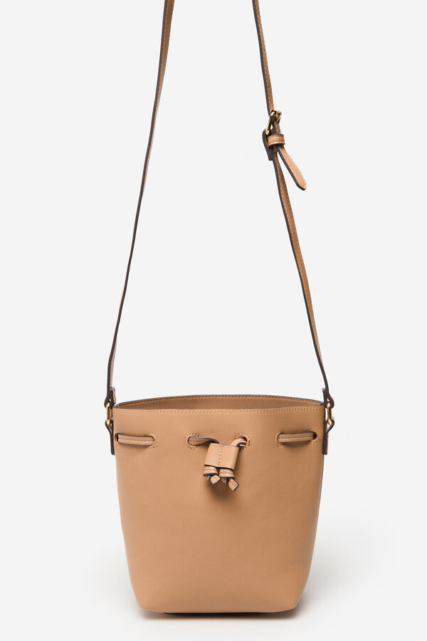 Cortefiel Bolso bucket mini Beige