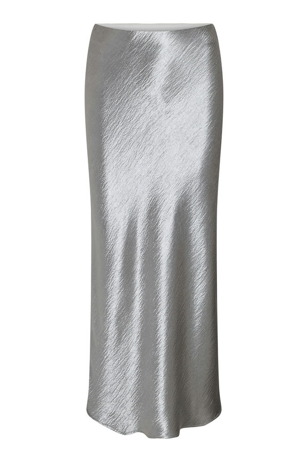 Vila Falda midi sat&eacute;n plateada Gris