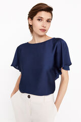 Cortefiel Top combinado estampado Azul marino