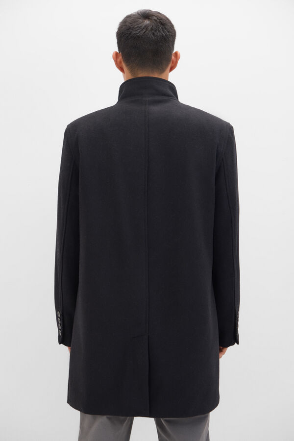 Cortefiel Abrigo cuello tira Negro