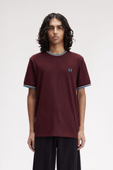 Fred Perry Camiseta de hombre de manga corta Granate