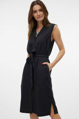 Vero Moda Vestido midi camisero Negro