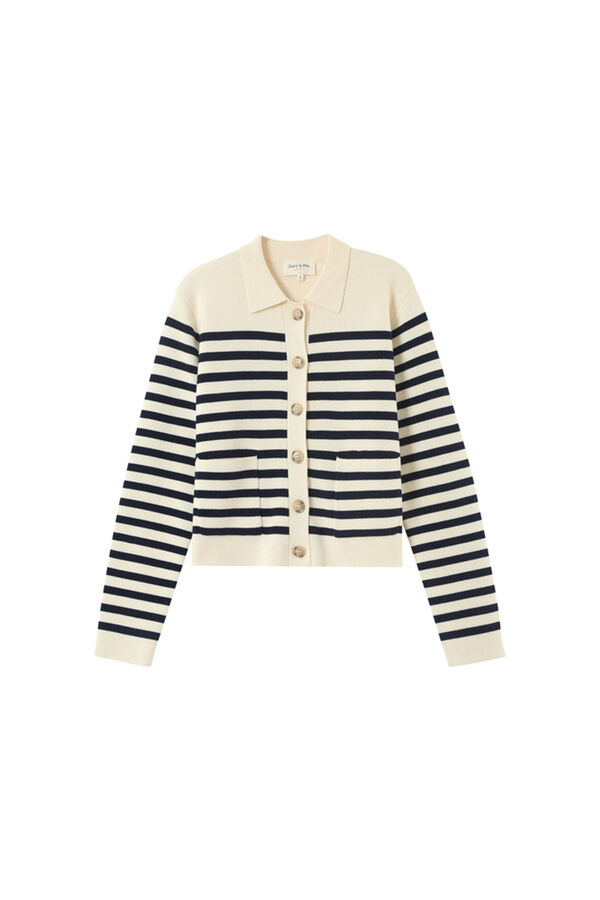 Grace & Mila C&aacute;rdigan marinero de punto milano Estampado blanco