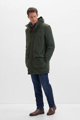 Cortefiel Parka cremalleras Verde oscuro