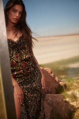 Slowlove Top lencero estampado serpiente Estampado granate