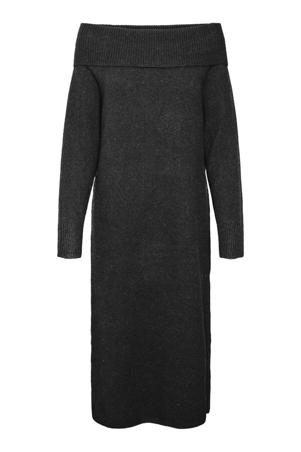 Vero Moda Curve Vestido de punto hombros descubiertos Curve Gris oscuro