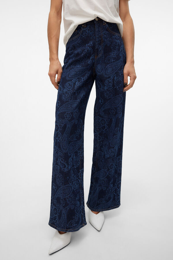 Vero Moda Pantal&oacute;n vaquero estampado Azul marino