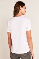 Cortefiel Camiseta cuello barco mariposa Blanco