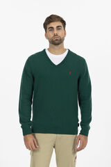 elPulpo Jersey b&aacute;sico cuello pico Verde