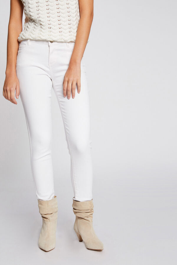Morgan Vaquero skinny talle bajo Blanco