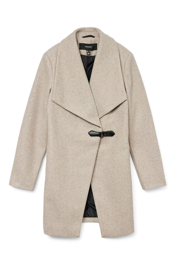 Vero Moda Abrigo midi de pa&ntilde;o Beige