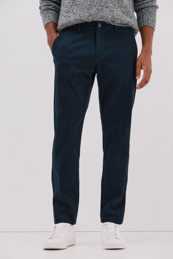 Cortefiel Pantal&oacute;n chino print slim Azul oscuro