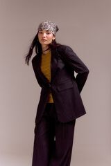 Slowlove Blazer risca de giz Preto