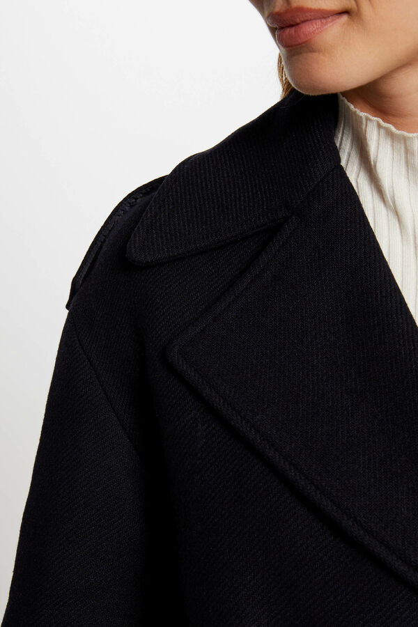 Morgan Sobretudo comprido com cinto Azul