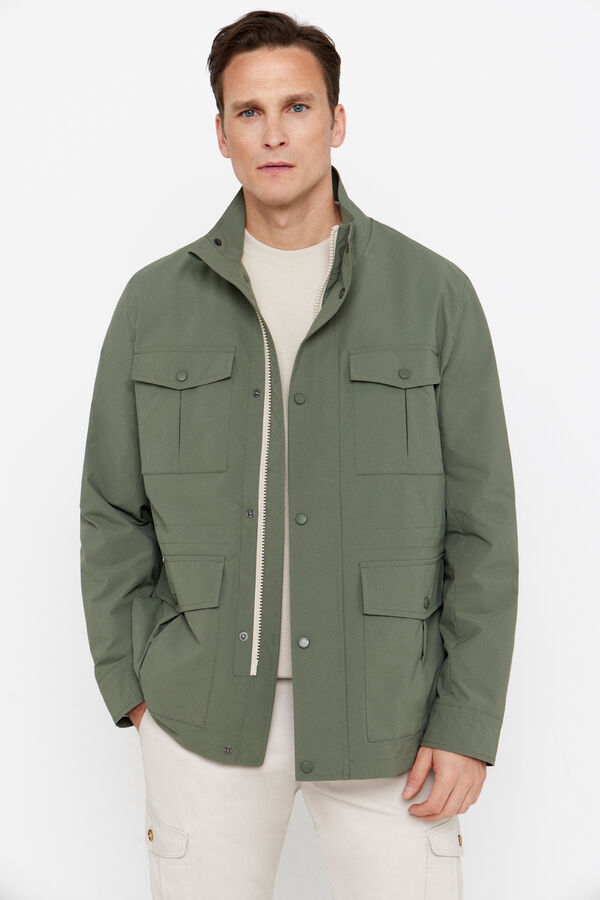 Cortefiel Chaqueta t&eacute;cnica cuatro bolsillos Kaki
