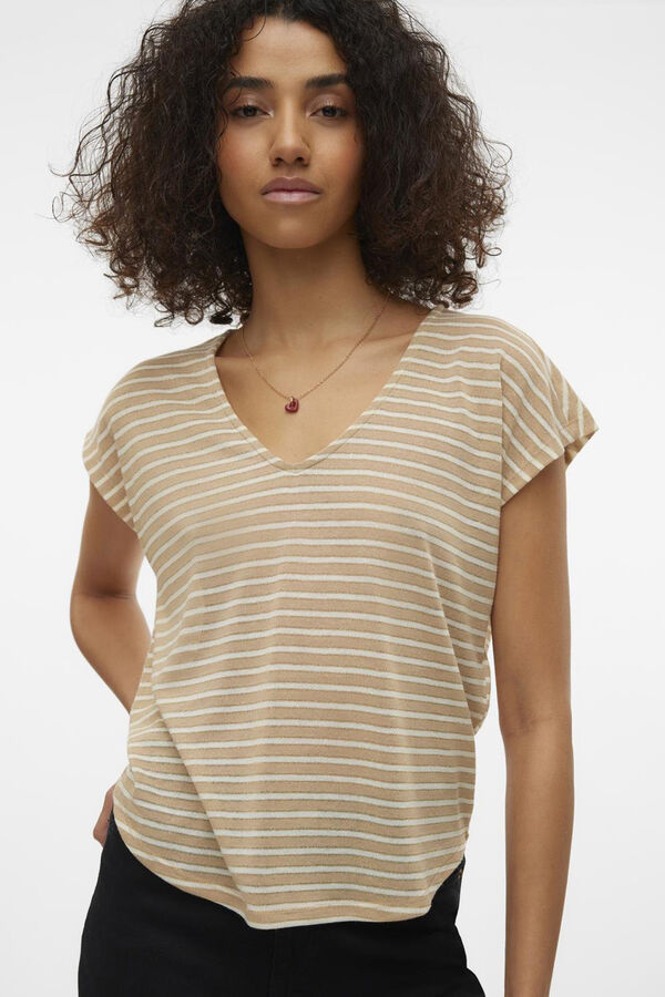 Vero Moda Camiseta l&uacute;rex con escote Azul