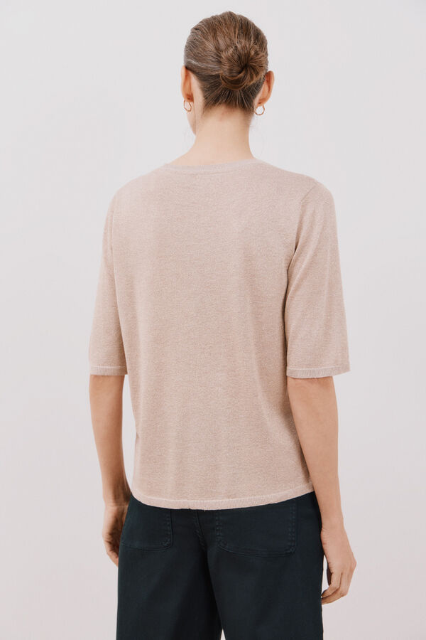 Cortefiel Jersey de malha met&aacute;lica Castanho