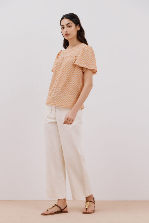 Cortefiel Camiseta fluida estructura zigzag Multicolor