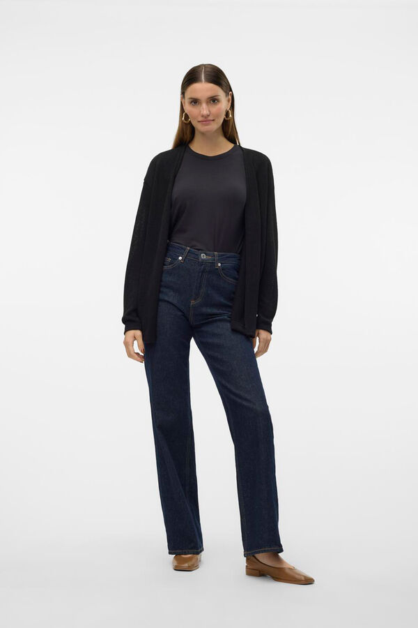 Vero Moda Cardigan curto ponto fino Preto