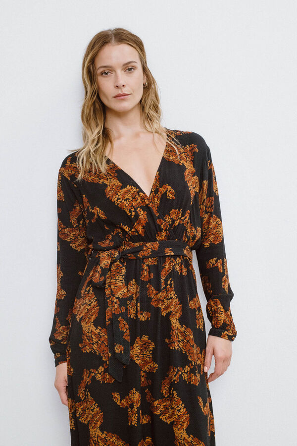 Vila Vestido largo estampado Negro