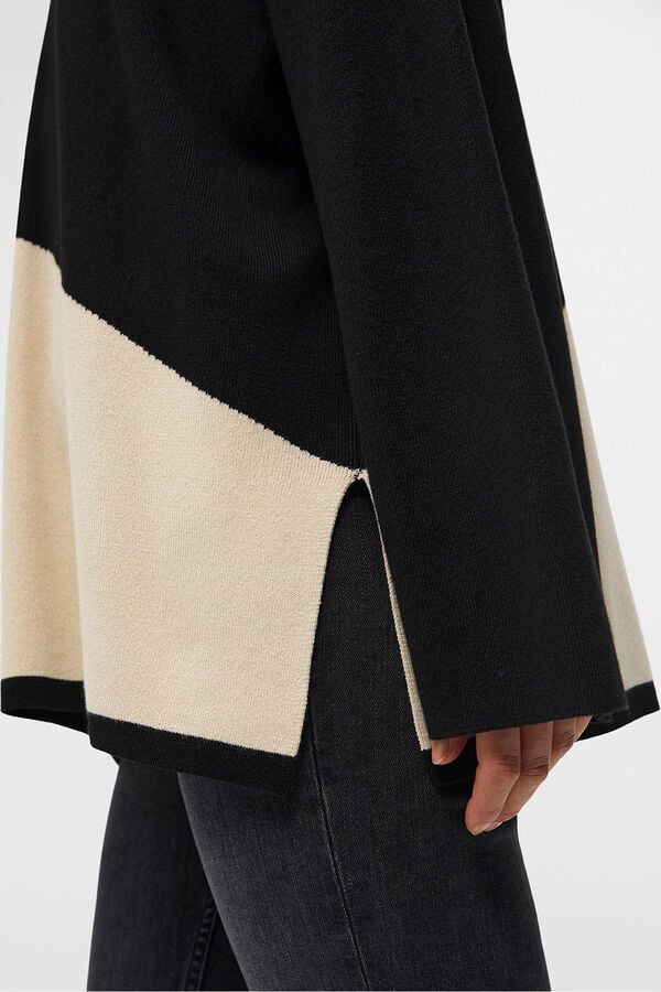 Object Jersey bicolor amplio Negro