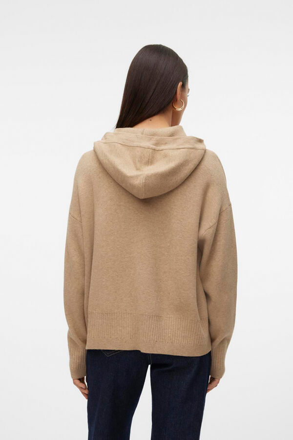Vero Moda Jersey de punto con detalle de capucha Marr&oacute;n