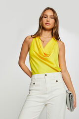 Morgan Top sem mangas de cetim Amarelo