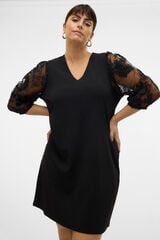 Vero Moda Curve Vestido curto de manga comprida tamanho grande Preto