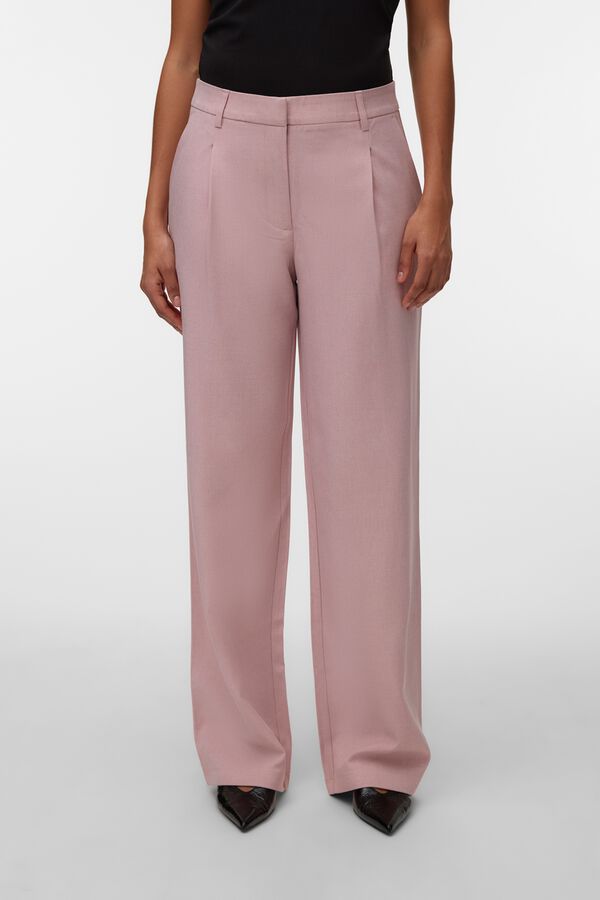 Vero Moda Pantal&oacute;n wide leg de vestir Rosa
