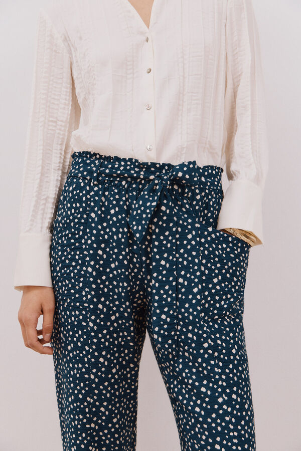 Cortefiel Cal&ccedil;as fluidas cinto Azul