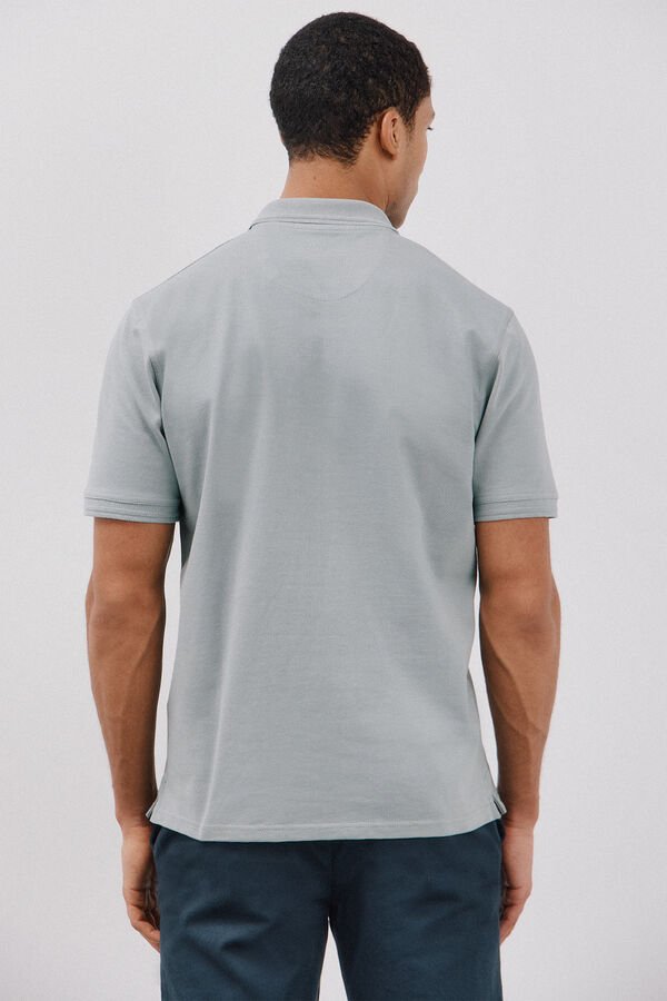 Cortefiel Polo estruturado com gola aberta Azul