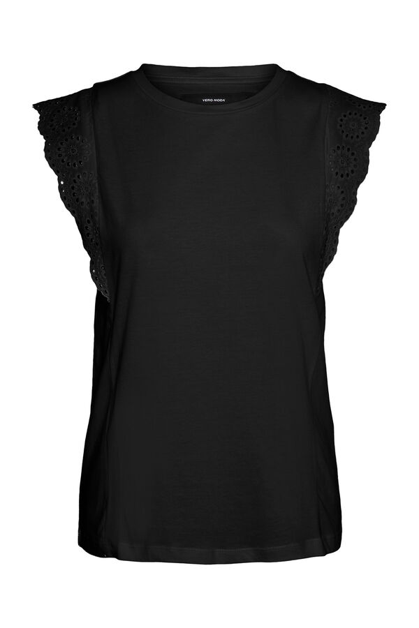 Vero Moda Top sem mangas com gola redonda Preto