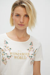 Cortefiel Camiseta estampado floral Marfil