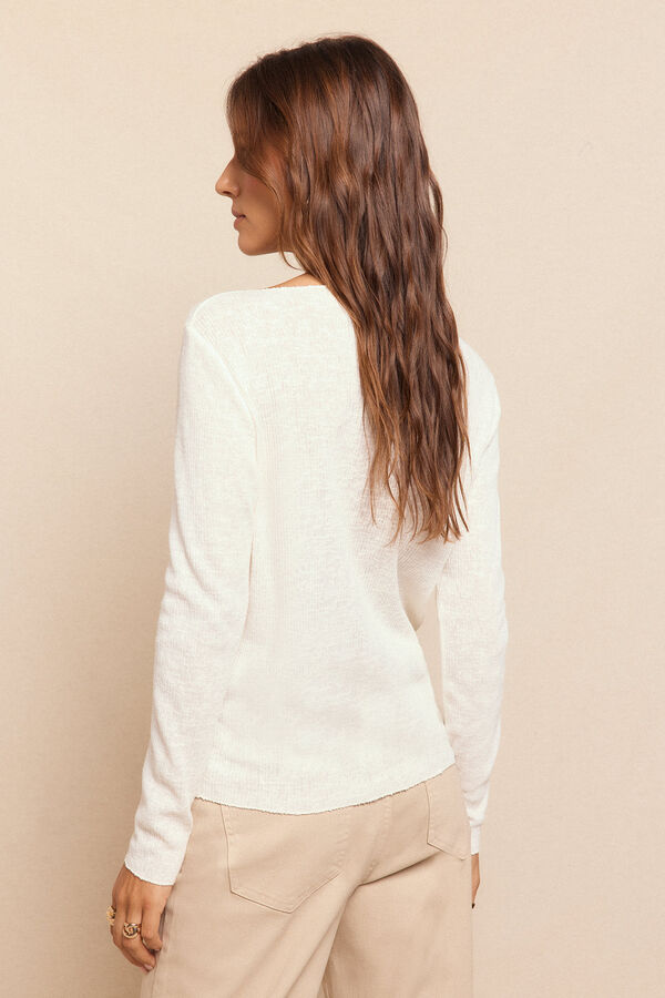 Slowlove Top b&aacute;sico mesclado Branco