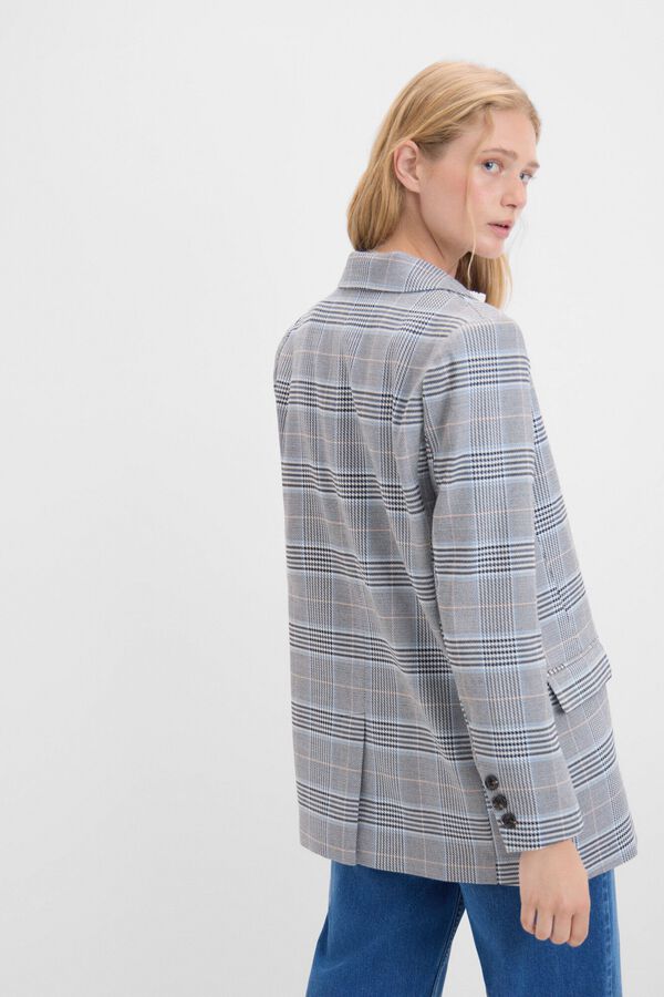 Cortefiel Blazer cuadros Estampado azul