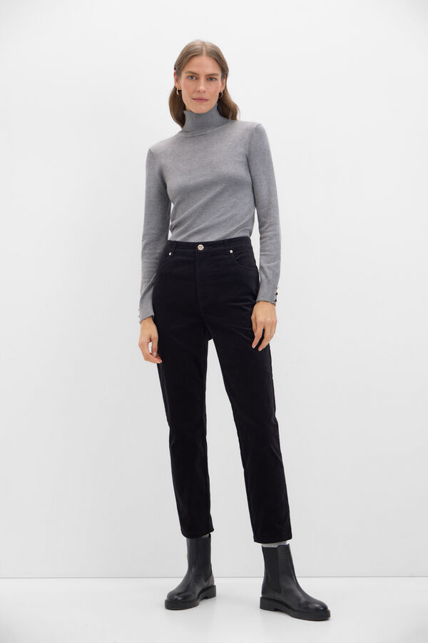 Cortefiel Cal&ccedil;as de veludo sensacionais  Preto