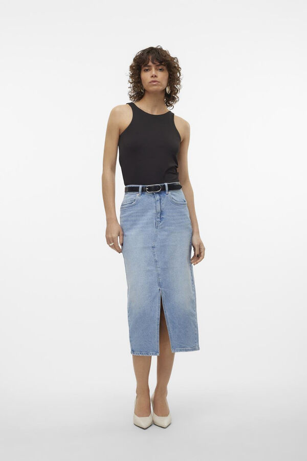 Vero Moda Falda vaquera midi Azul